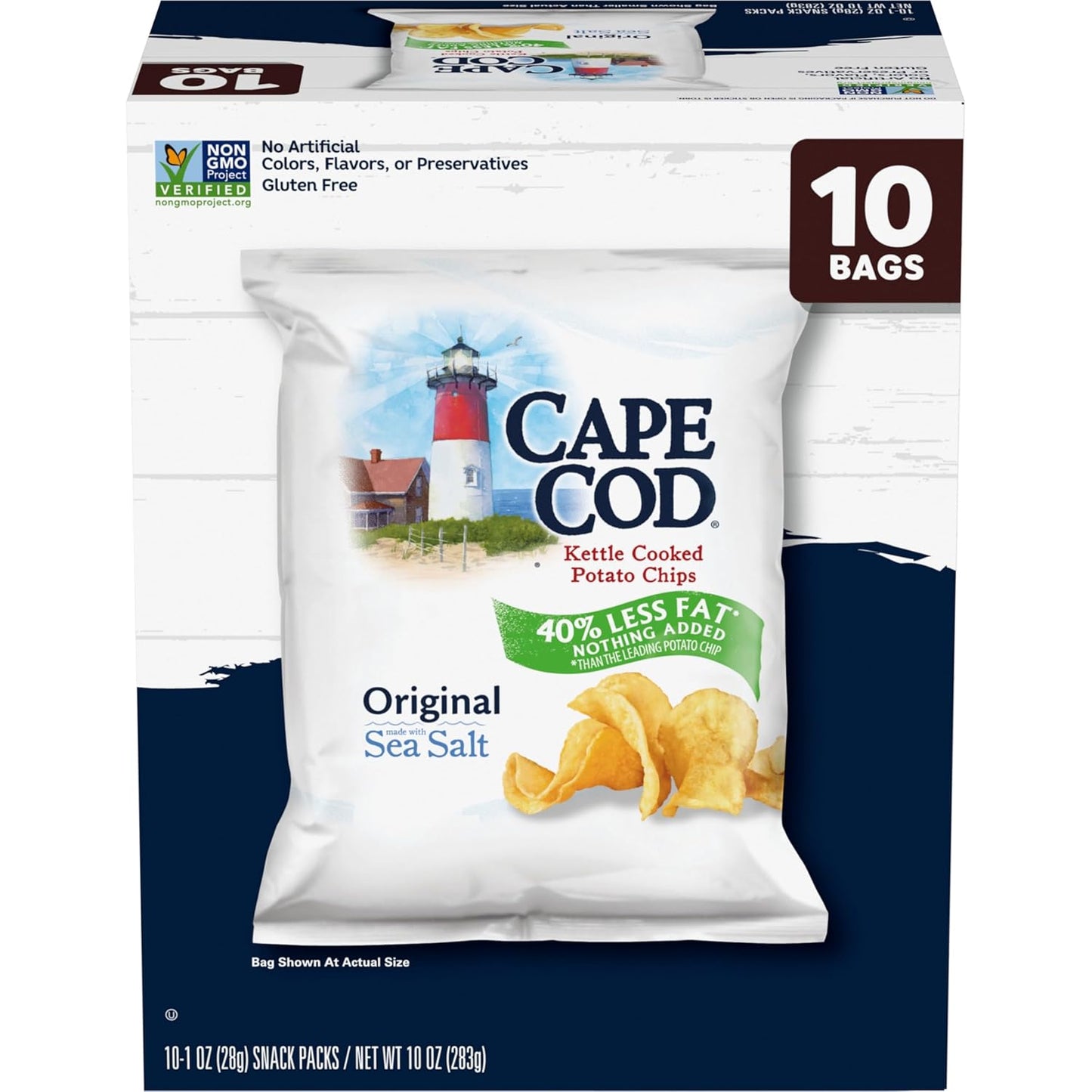 Cape Cod Potato Chips, Less Fat Original Kettle Chips, 14 Oz