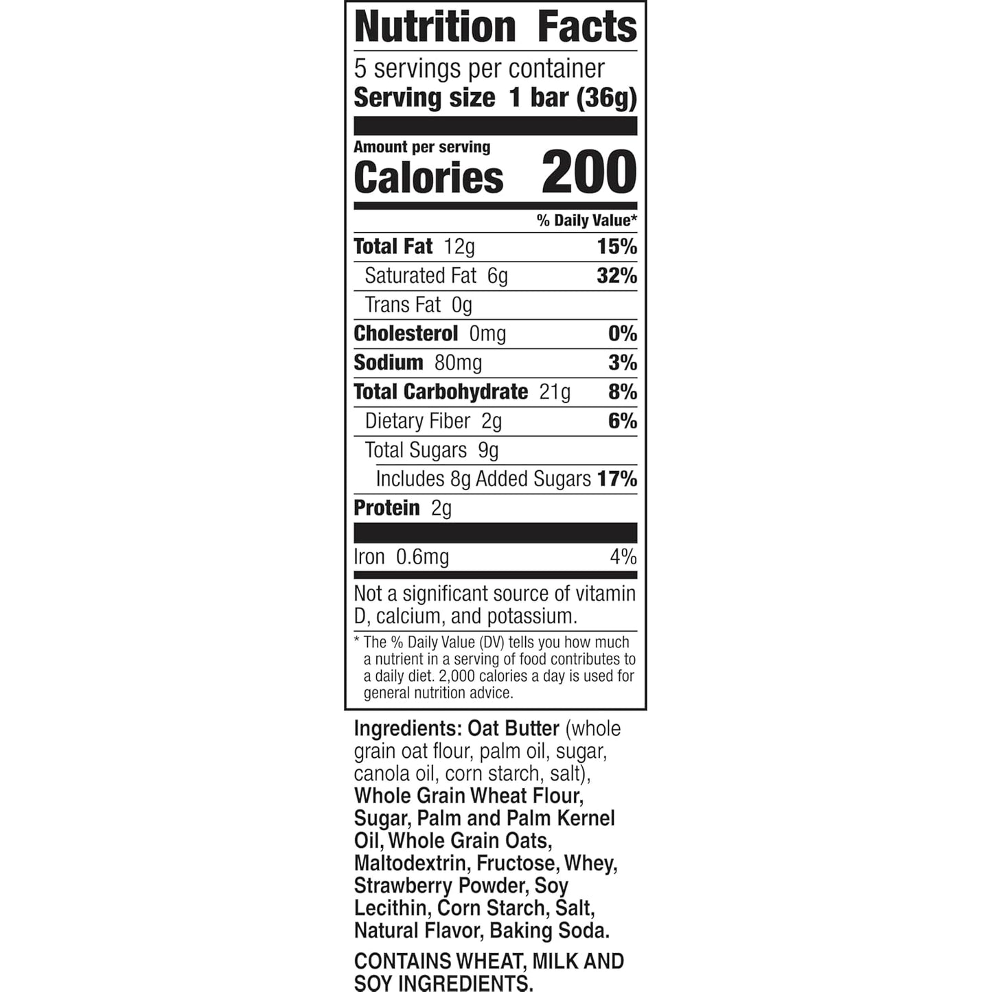 Nature Valley Whole Grain Crispy Creamy Wafer Bars, Strawberry, 5 Bars, 6.5 oz, Non-GMO