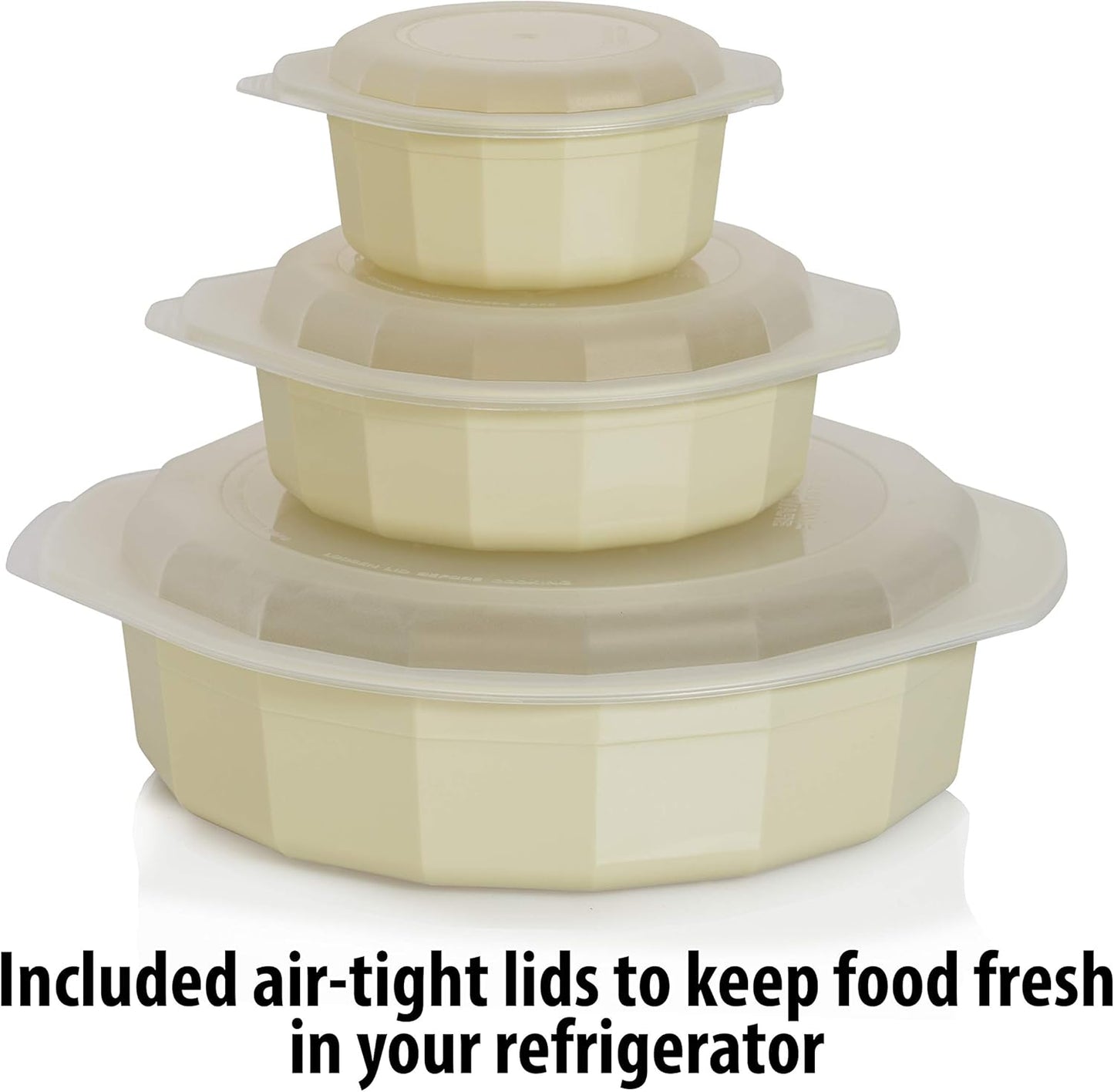 LaCuisine 18 Piece Microwave Cookware Set, White