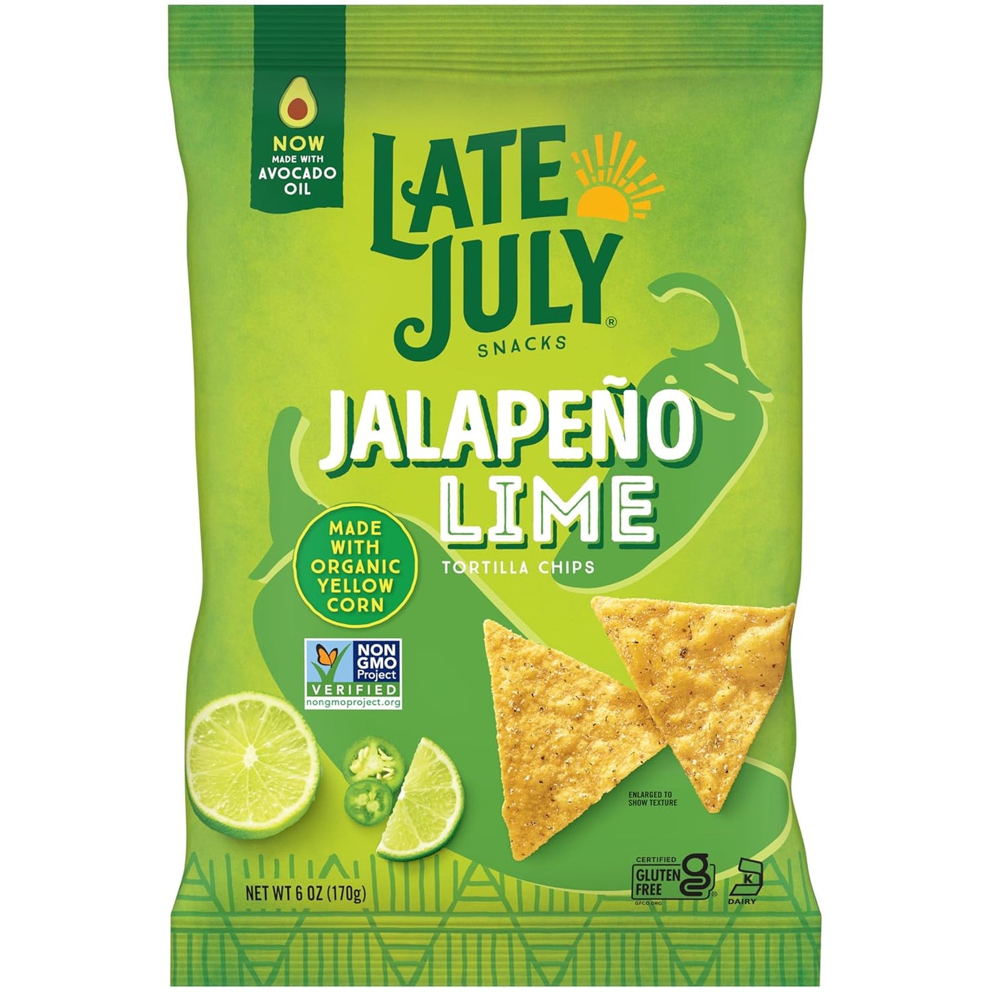 LATE JULY Snacks Nacho Cheese Tortilla Chips, 6 Oz Bag