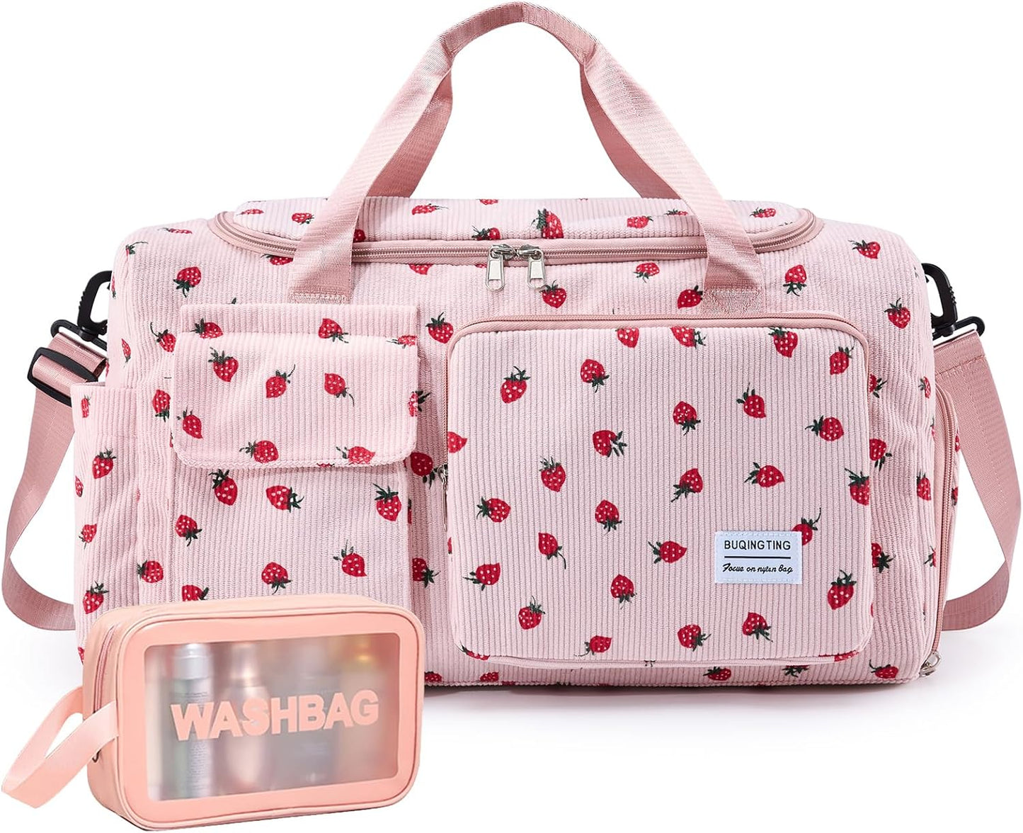 Small Gym Bag for Women, Travel Duffle Bag Carry On Weekender Bag with Shoe Compartment