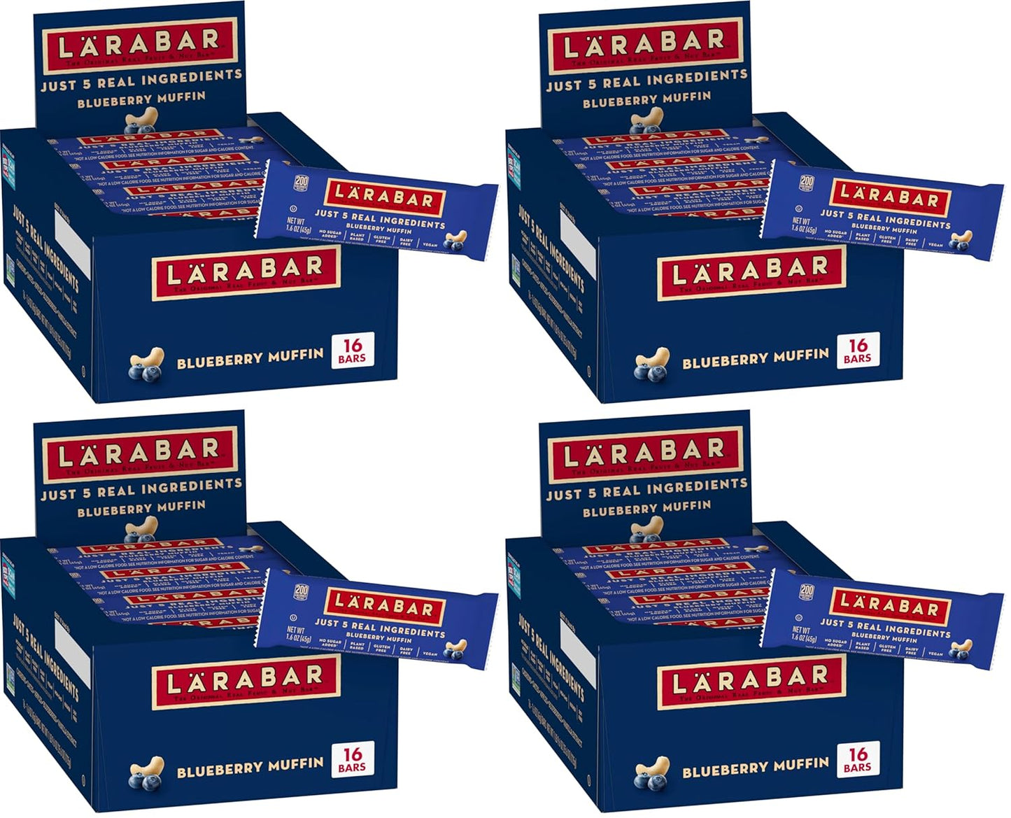 Larabar Blueberry Muffin Fruit and Nut Bars, Gluten Free and Vegan, 25.6 oz, 16 Ct