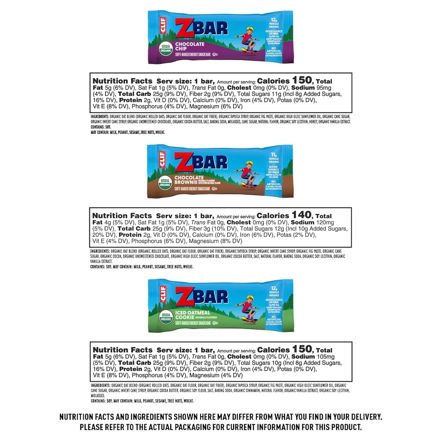 Zbar and Zbar Protein variety pack with organic oats, non-GMO, soft-baked energy snack bars and crispy protein bars (16 pack)