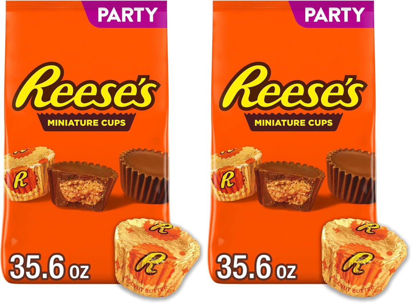 REESE'S Miniatures Milk Chocolate Peanut Butter Cups, Candy Party Pack, 30 oz
