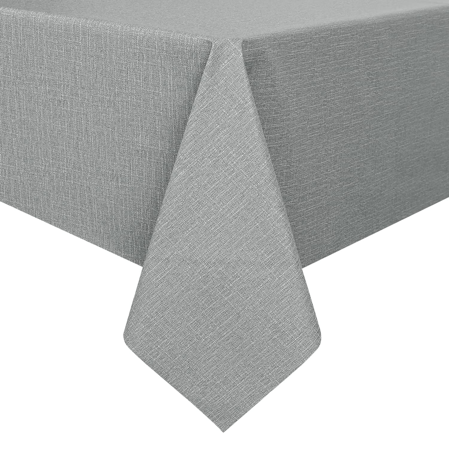 Romanstile 100% Waterproof PVC Tablecloth Rectangle, Outdoor Oil Spill Proof Stain Resistant Vinyl Table Cloth, Wipe Clean Plastic Table Covers for Kitchen/Dining/Parties - 54 x 78 Inch, Light Grey
