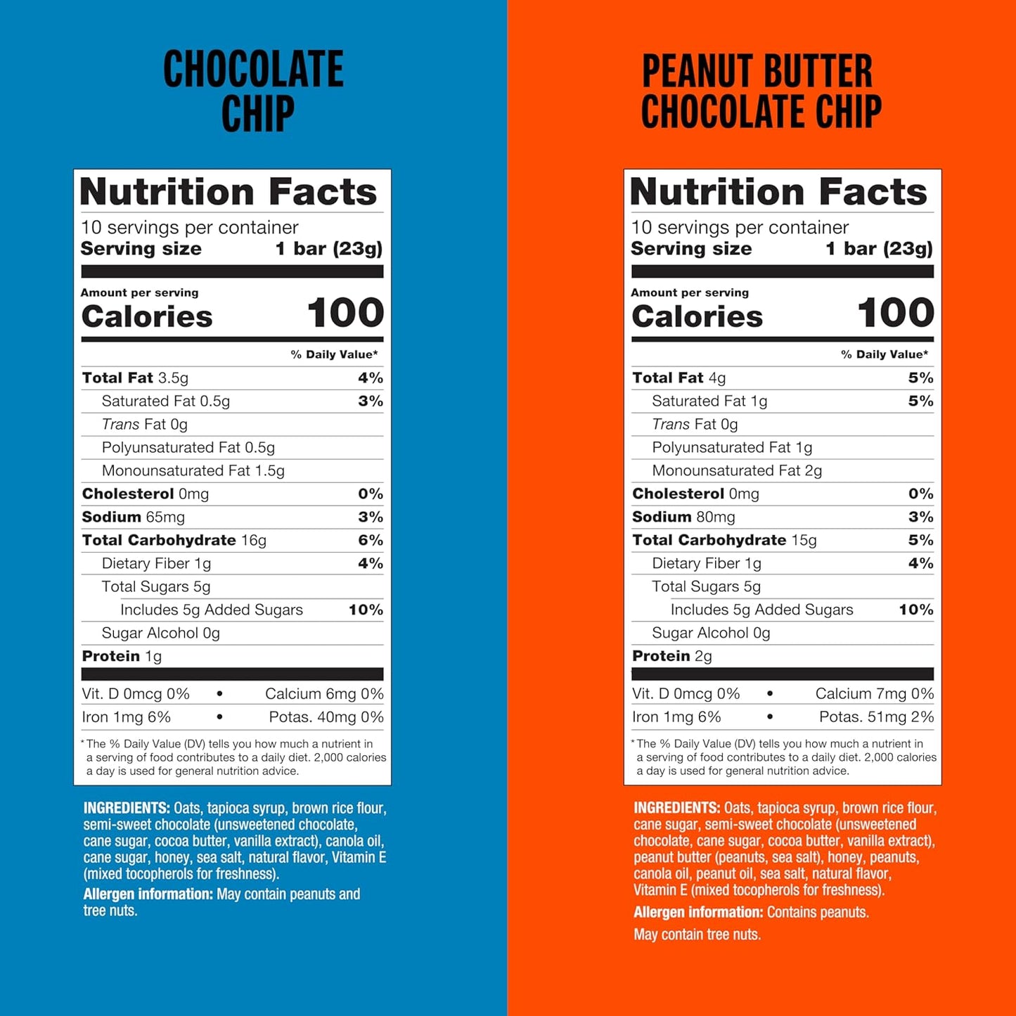 KIND Chewy Granola Bars Variety Pack, Gluten Free, Low Calorie, Healthy Snacks, Chocolate Chip, Peanut Butter Chocolate Chip, 20 Count