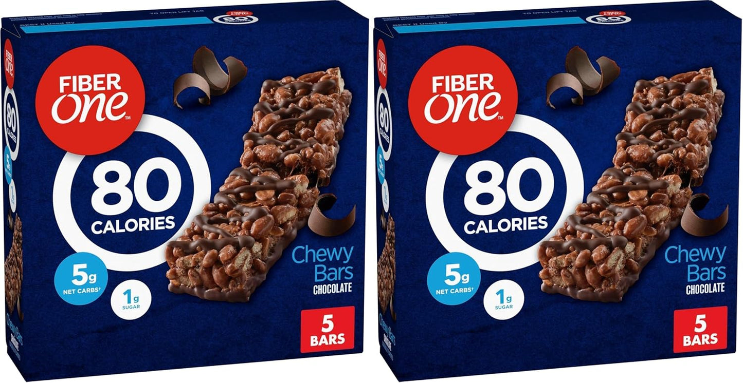 Fiber One 80 Calorie Chewy Bars, Chocolate Peanut Butter, Snack Bars Value Pack, 10 Ct, 8.2 oz