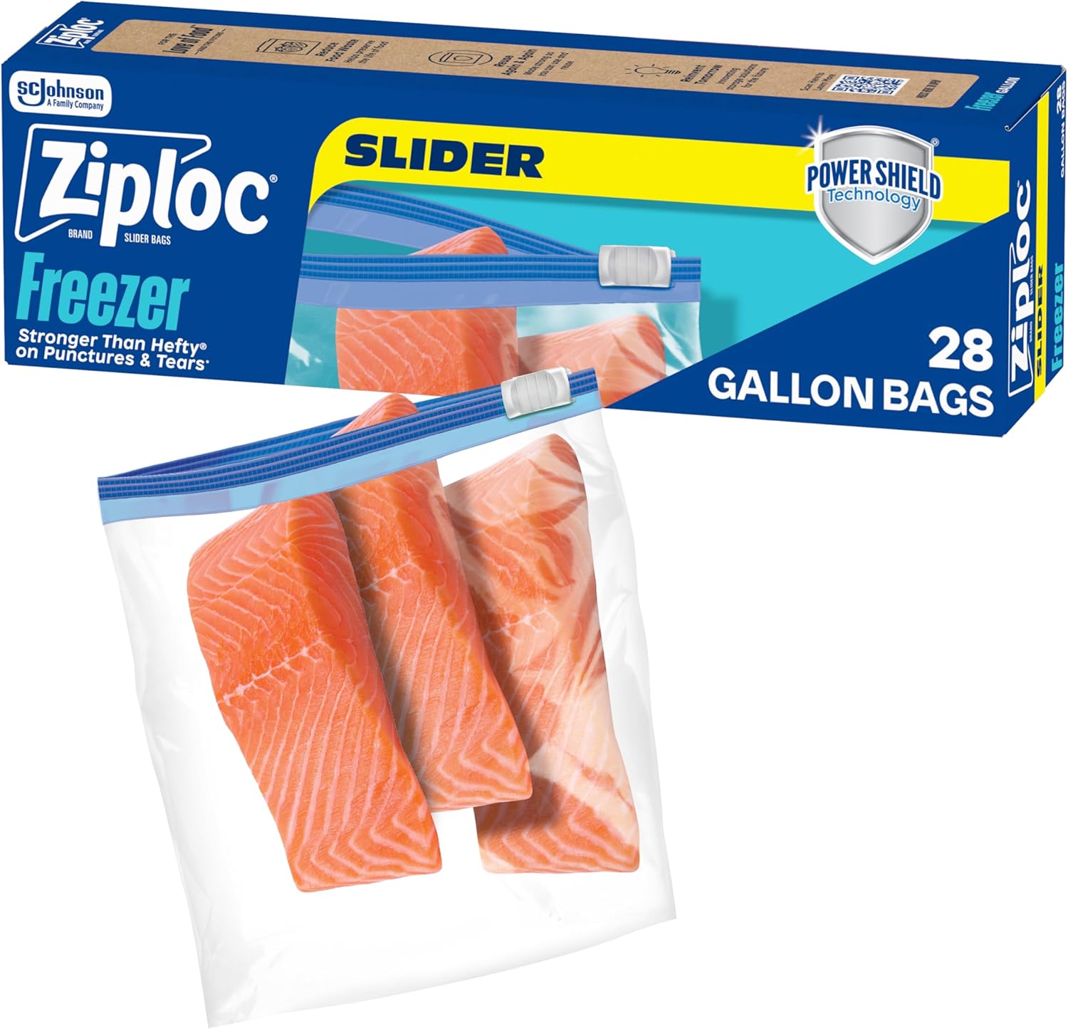 Ziploc Gallon Food Storage Freezer Slider Bags, Durable, 28 Count (Packaging May Vary)