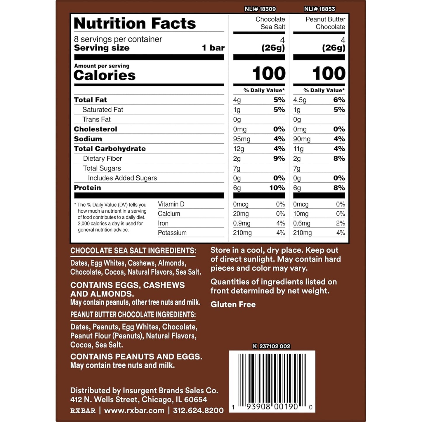 RXBAR Minis Protein Bars, Protein Snack, Snack Bars, Variety Pack, 7.3oz Box (8 Count)