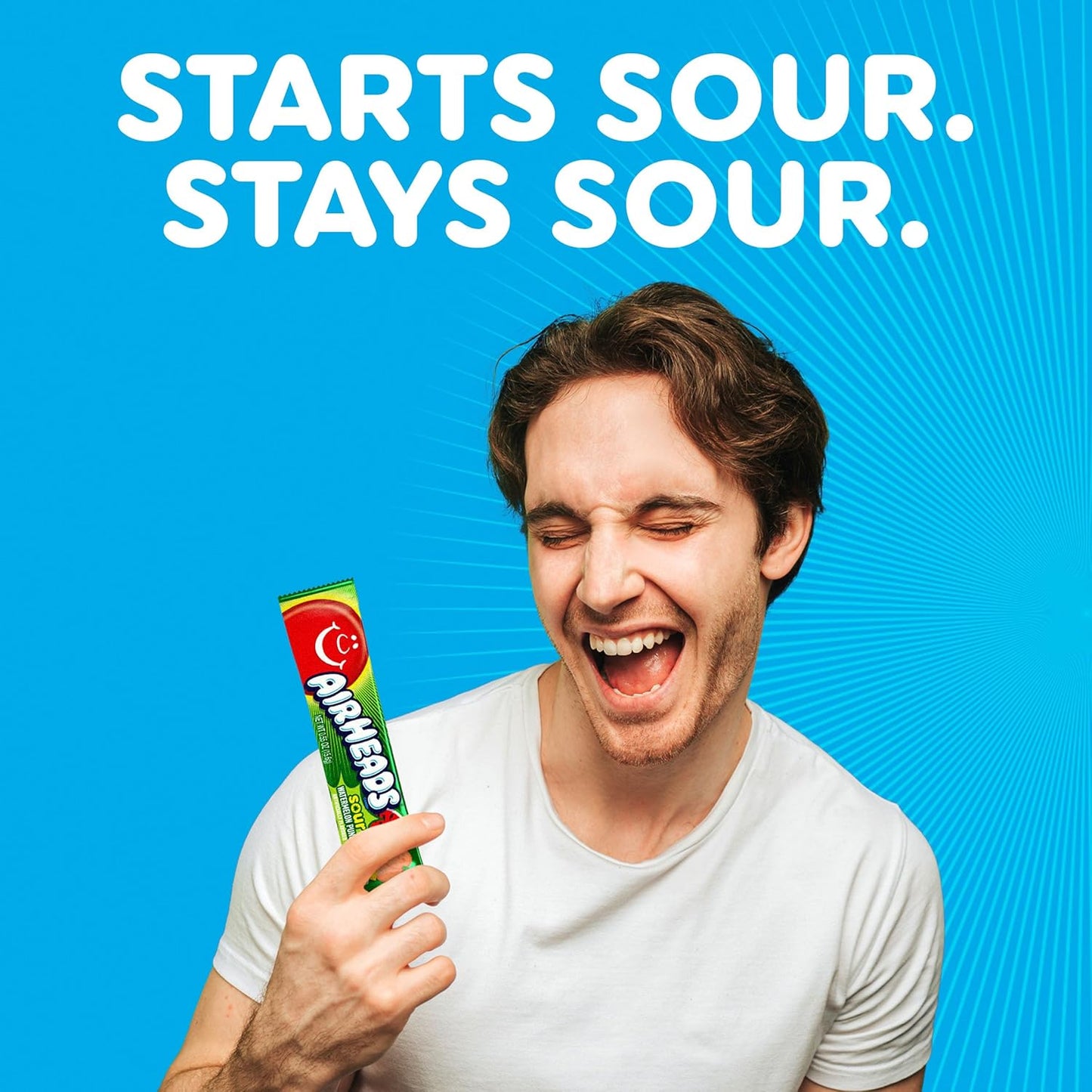 Airheads SOUR Candy Bars, Sour Watermelon Punch, Blue Blast, Lemon Berry Squeeze, 9 Bar Movie Theater Box