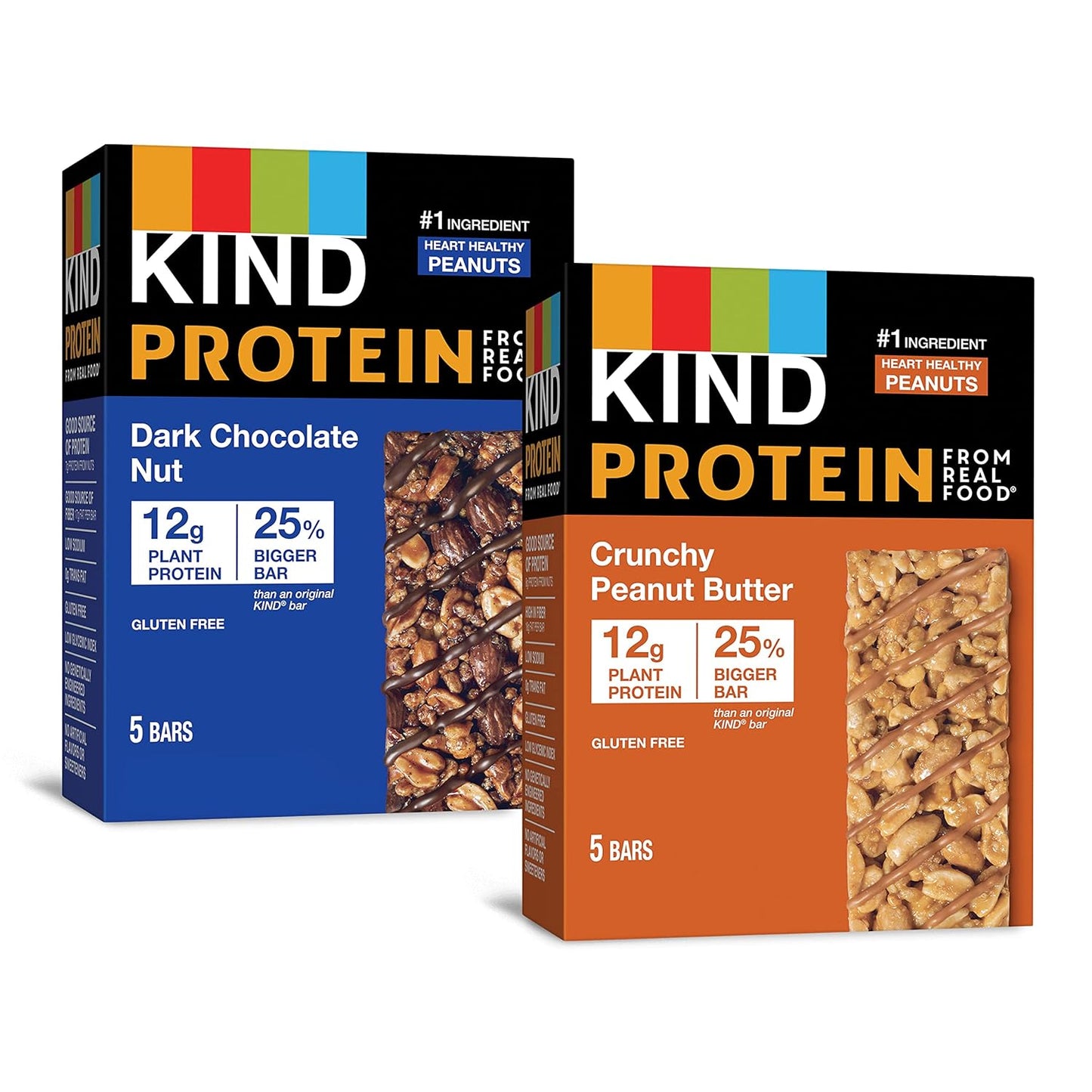 KIND Protein Bars, Crunchy Peanut Butter, Gluten Free, Healthy Snacks, 12g Protein, 12 Count