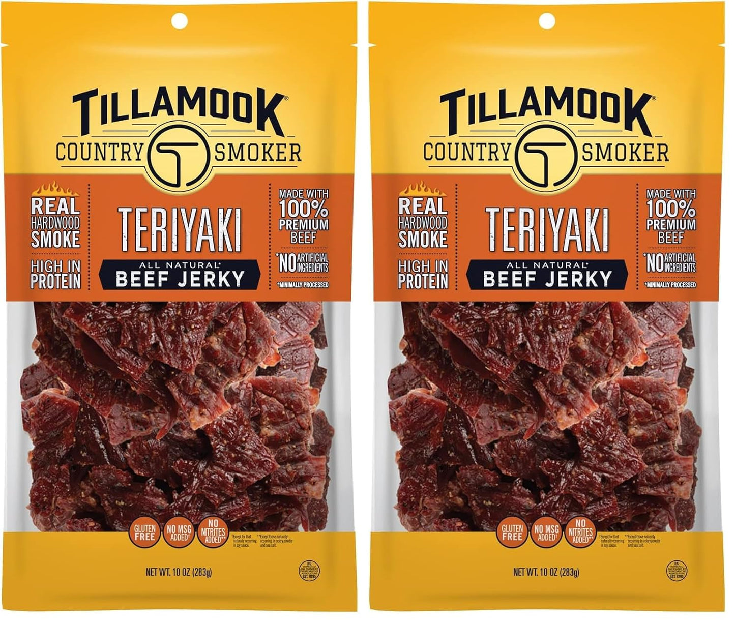 Tillamook Country Smoker Real Hardwood Smoked Beef Jerky, Old Fashioned, 10 Ounce