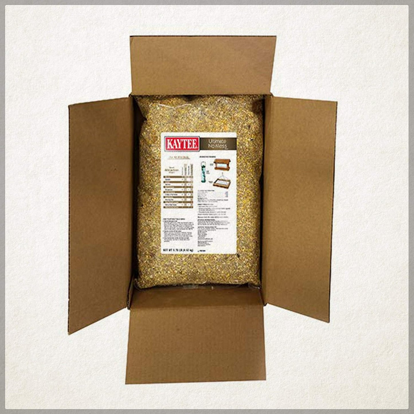 Kaytee Wild Bird Ultimate No Mess Wild Bird Food Seed For Cardinals, Finches, Chickadees, Nuthatches, Woodpeckers, Grosbeaks, Juncos and Other Colorful Songbirds, 9.75 Pound
