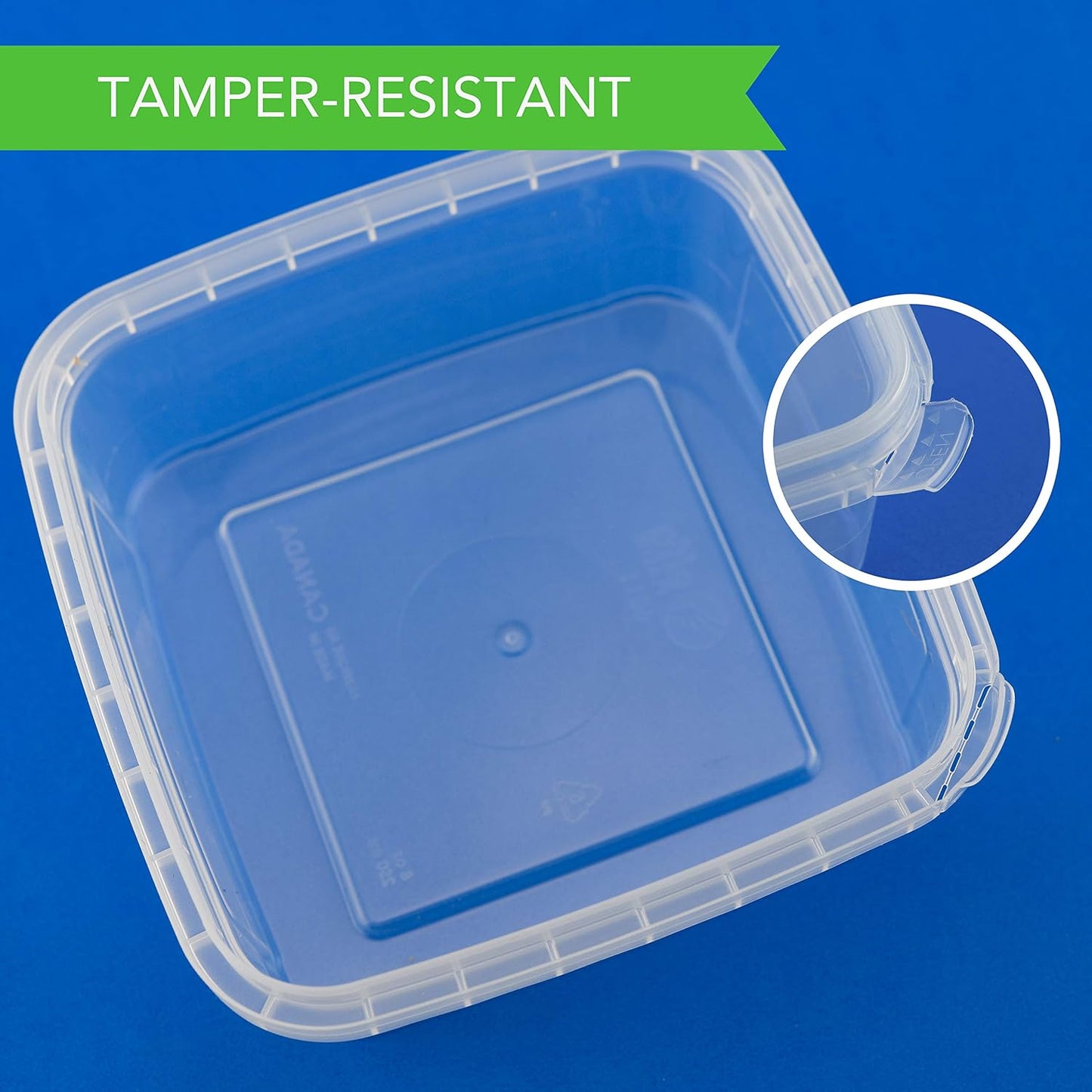 NYHI 16 oz. 20 Pack Square Clear Deli Containers with Lids Disposable BPA Free Square Plastic Food Storage Containers with Lids Airtight for Meal Prep Take Out Kitchen