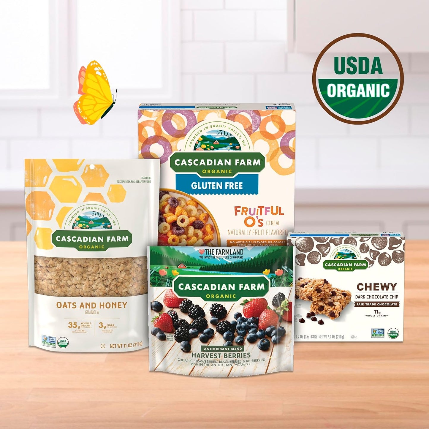 Cascadian Farm Organic Fruitful O's Cereal, Gluten Free, Made with Whole Grain, 10.2 oz