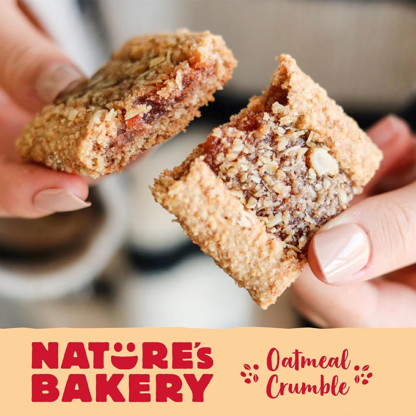 Nature’s Bakery Oatmeal Crumble Bars, Strawberry, Real Fruit, Vegan, Non-GMO, Breakfast Bar, 1 Box With 6 Bars, 6 Count