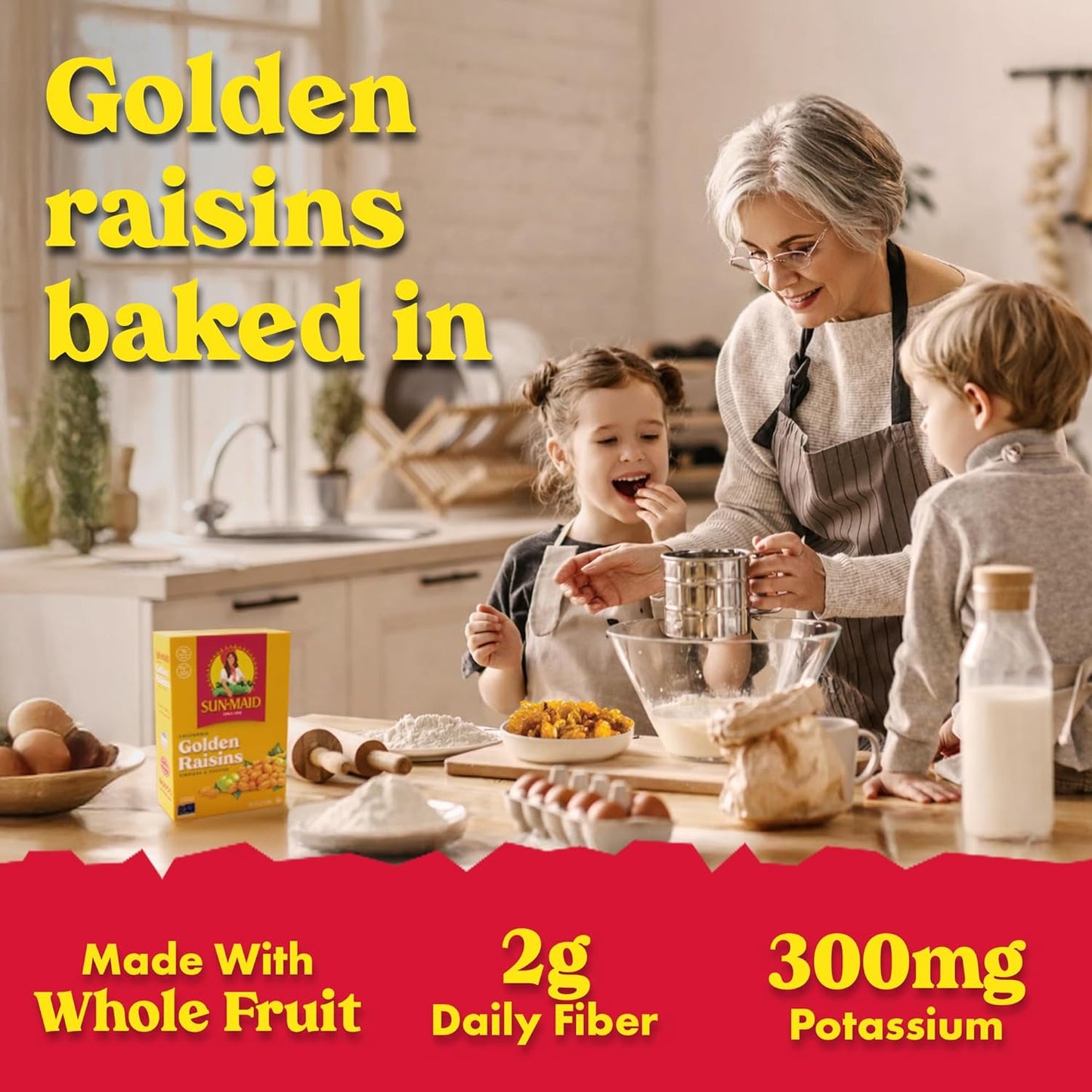 Sun-Maid California Golden Raisins - 12 oz Sharing-Size Box - Dried Fruit Snacks, Back to School Lunches, and Natural Sweeteners