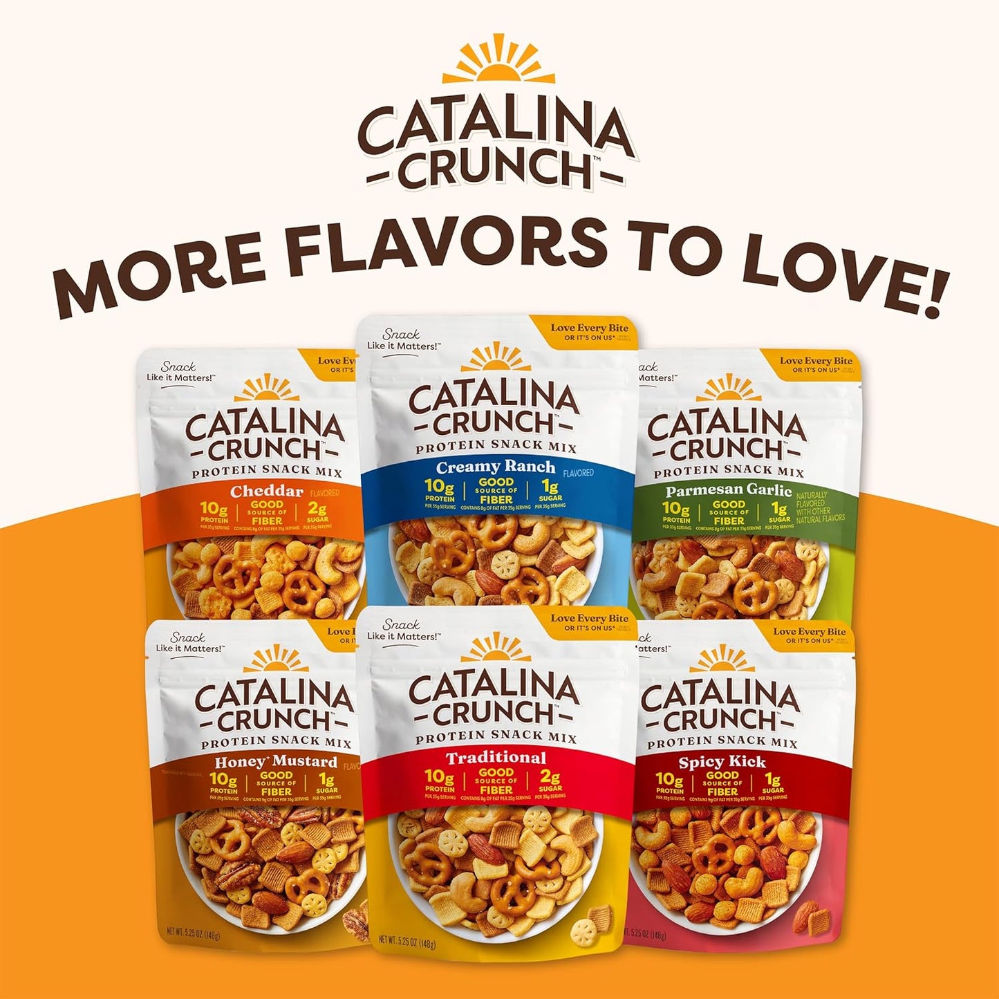 Catalina Crunch Protein Snack Mix - 10g Protein, 1g Sugar per Serving - Good Source of Fiber, Gluten Free - Spicy Kick, 5.25 Ounce Bag (Pack of 1) - Packaging May Vary