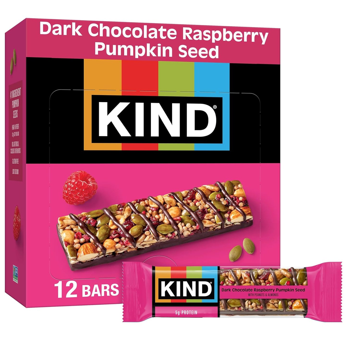 KIND Healthy Snacks Bars, Cranberry Almond, Gluten Free, High Fiber Snacks, 5g Protein, 12 Count
