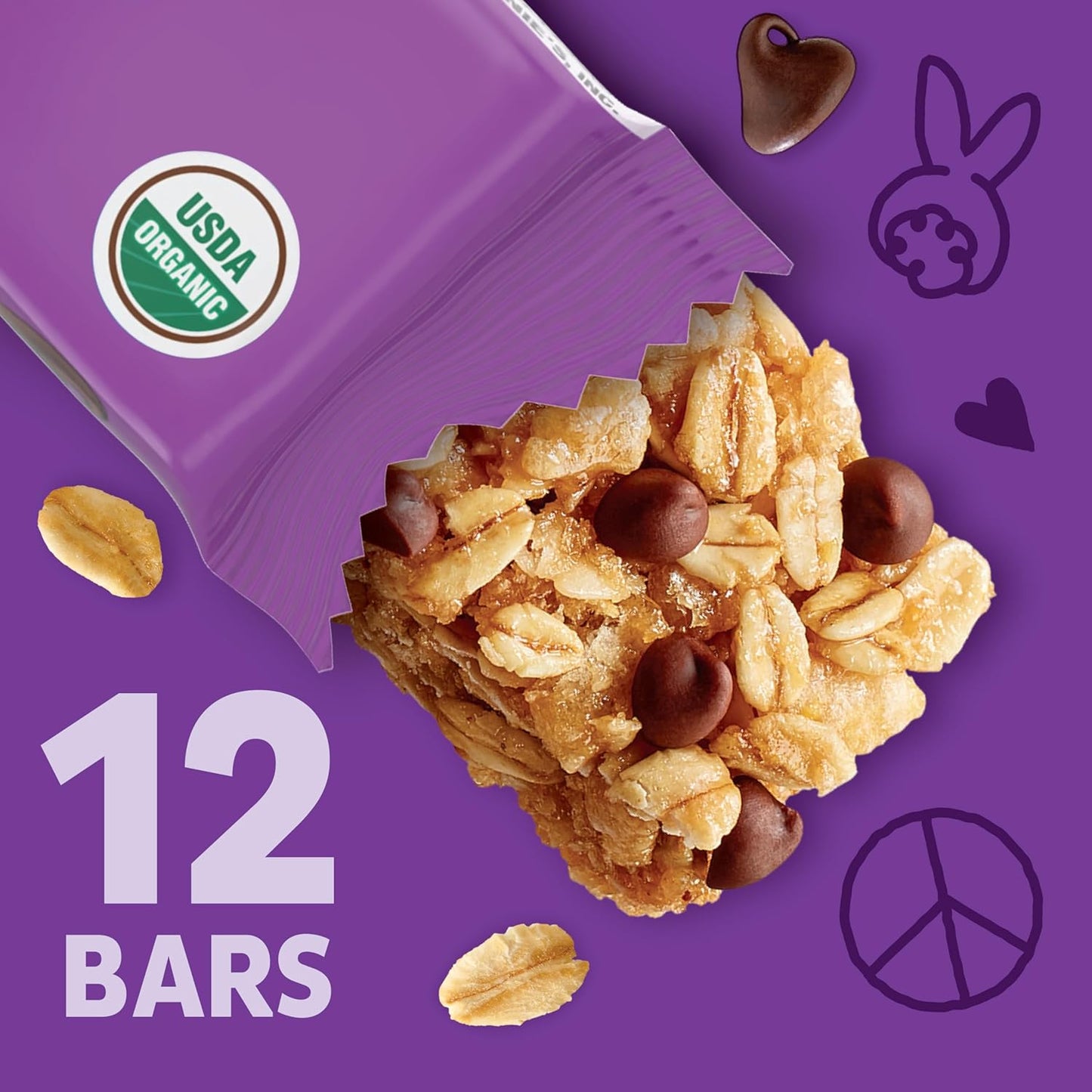 Annie's Organic Chewy Granola Bars, Chocolate Chip, 12 ct