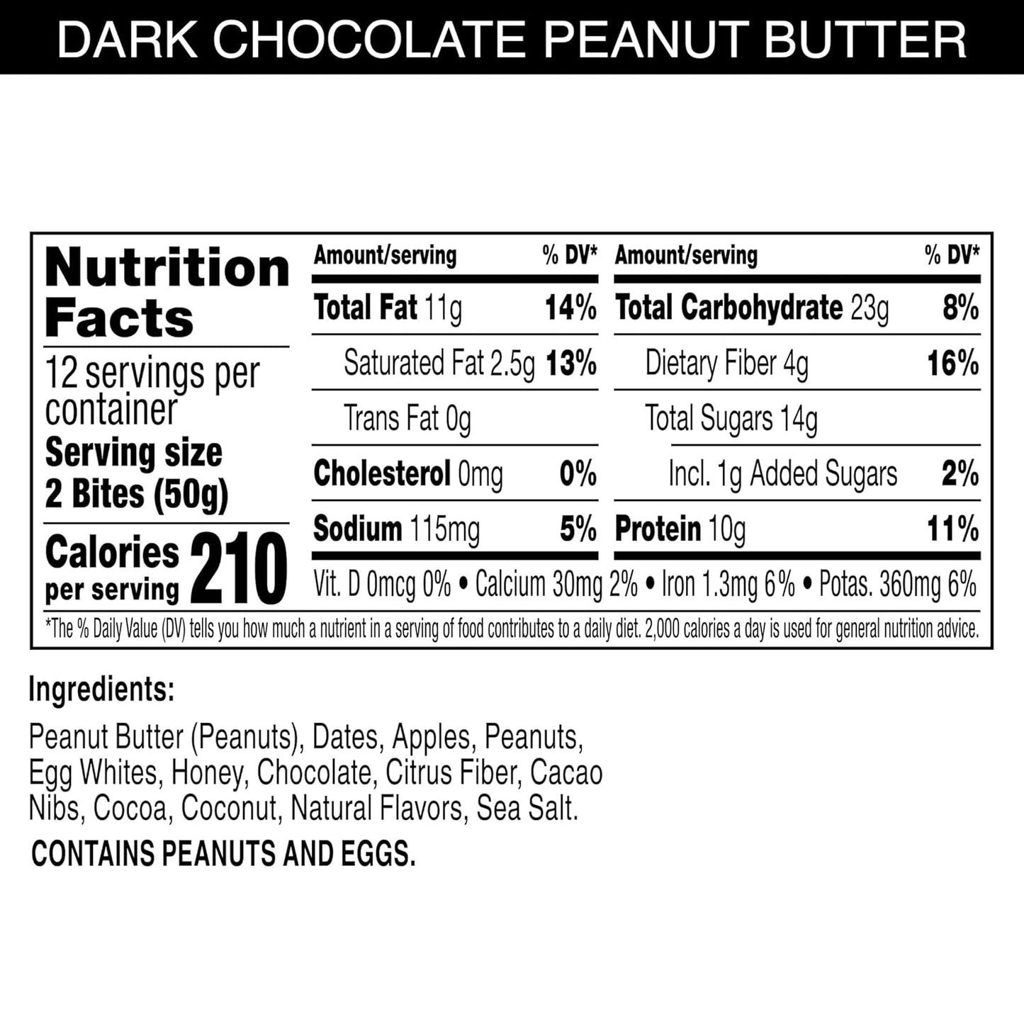 RXBAR Protein Energy Bites, Gluten Free Protein Balls, Dark Chocolate Peanut Butter, 21.1oz Box (24 Bites)
