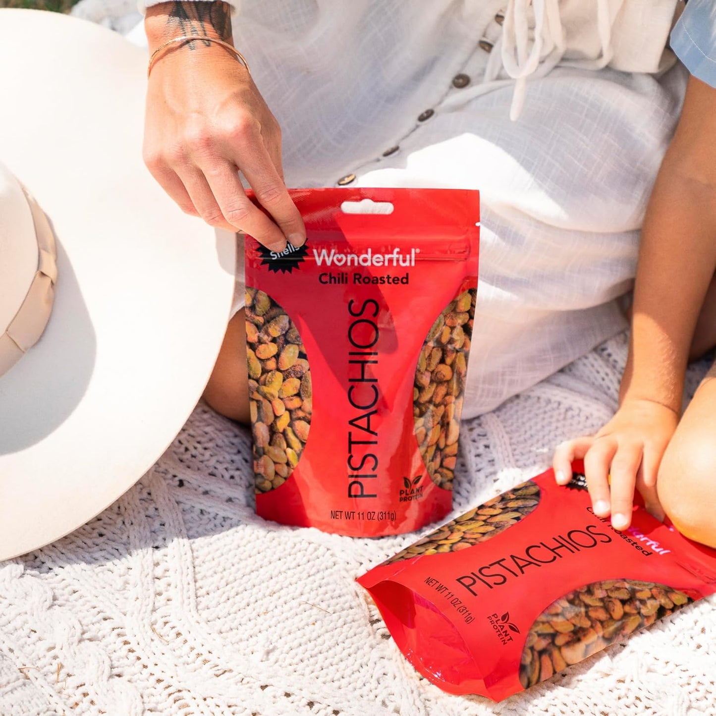 Wonderful Pistachios No Shells, Chili Roasted Nuts, 11 Ounce Resealable Bag, Protein Snacks, Gluten Free College Snacks, Healthy Snacks for Adults