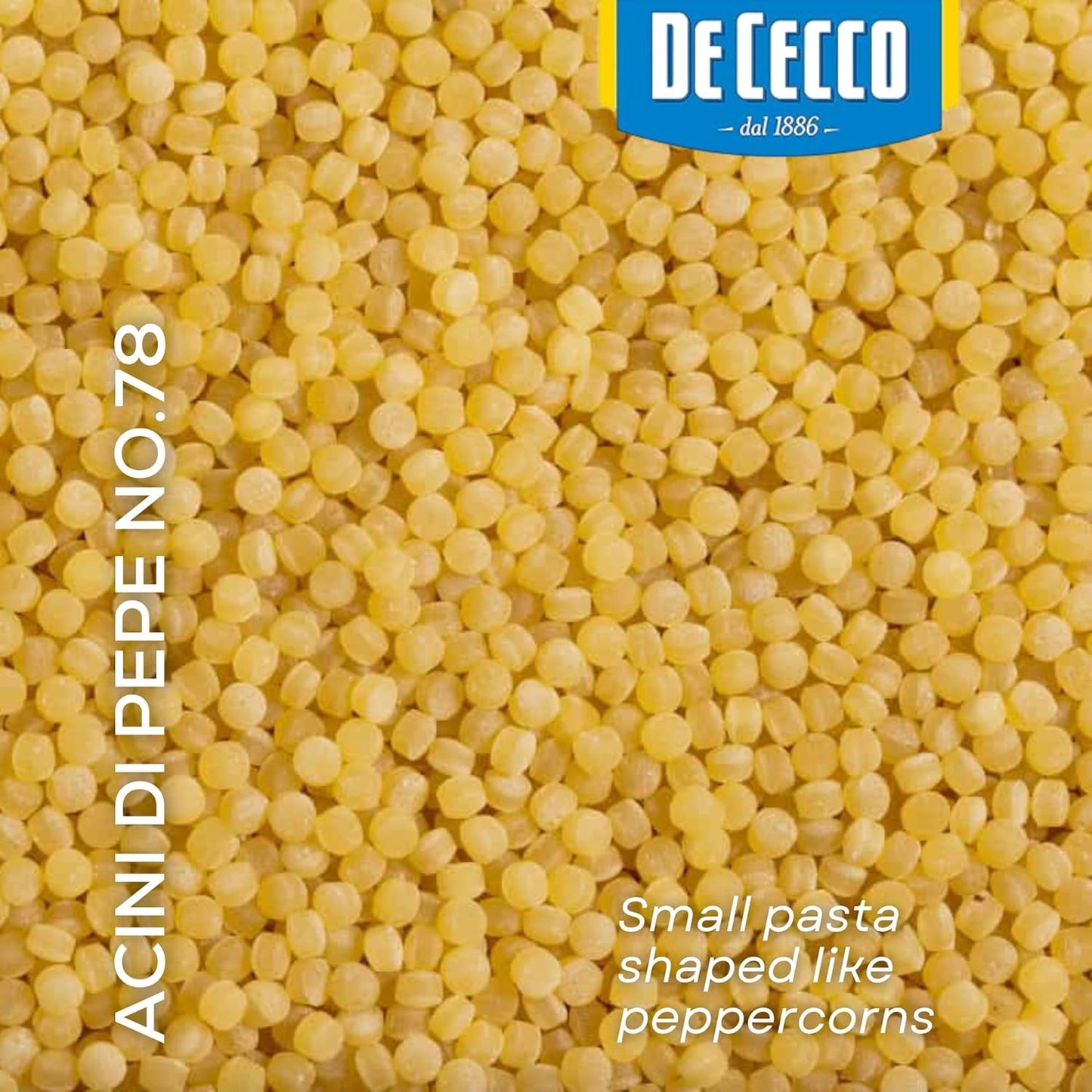 De Cecco Acini Di Pepe No. 78 Pasta, 16 Oz, Authentic, Slow Dried, Made with Semolina and Durum Wheat, Versatile Pasta for Sauces & Recipes, Made in Italy
