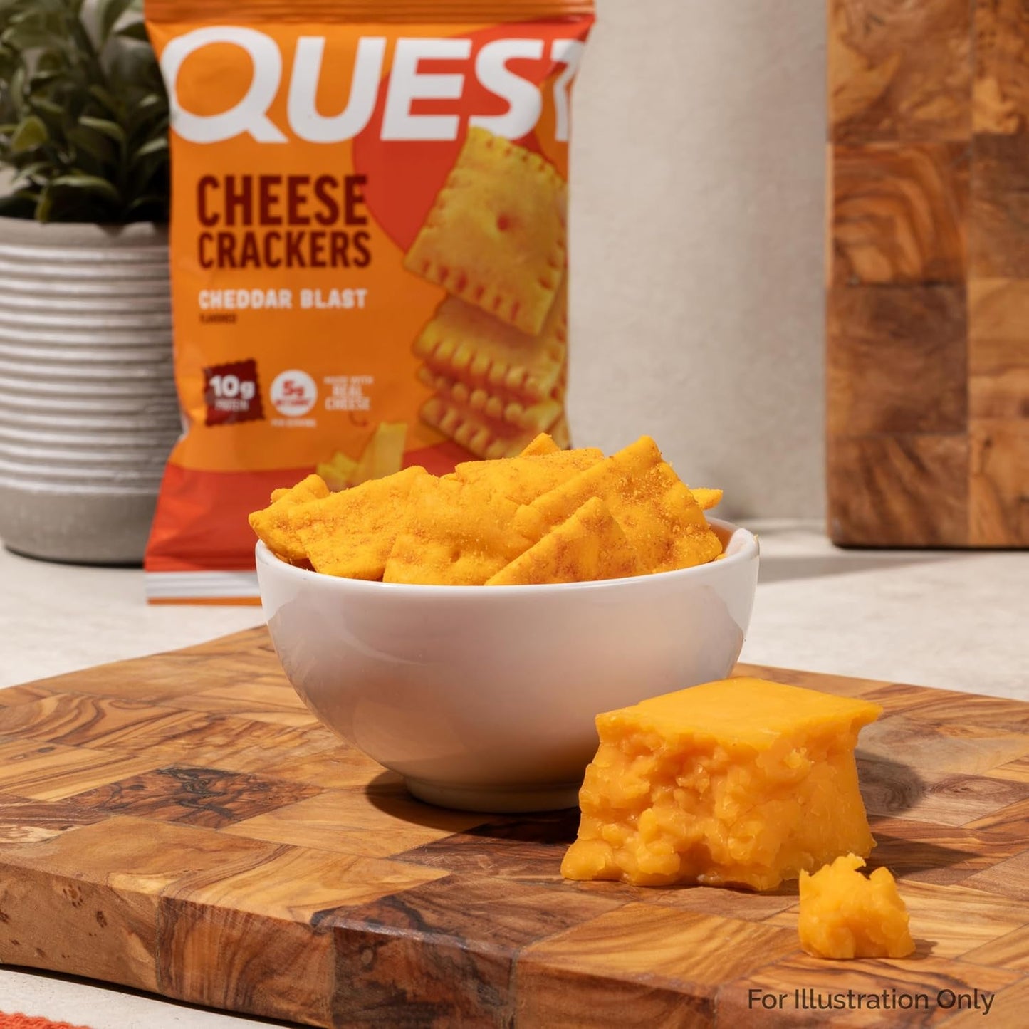 quest nutrition cheddar blast cheese crackers high protein snack 10g protein 5g net carbs 12 packs