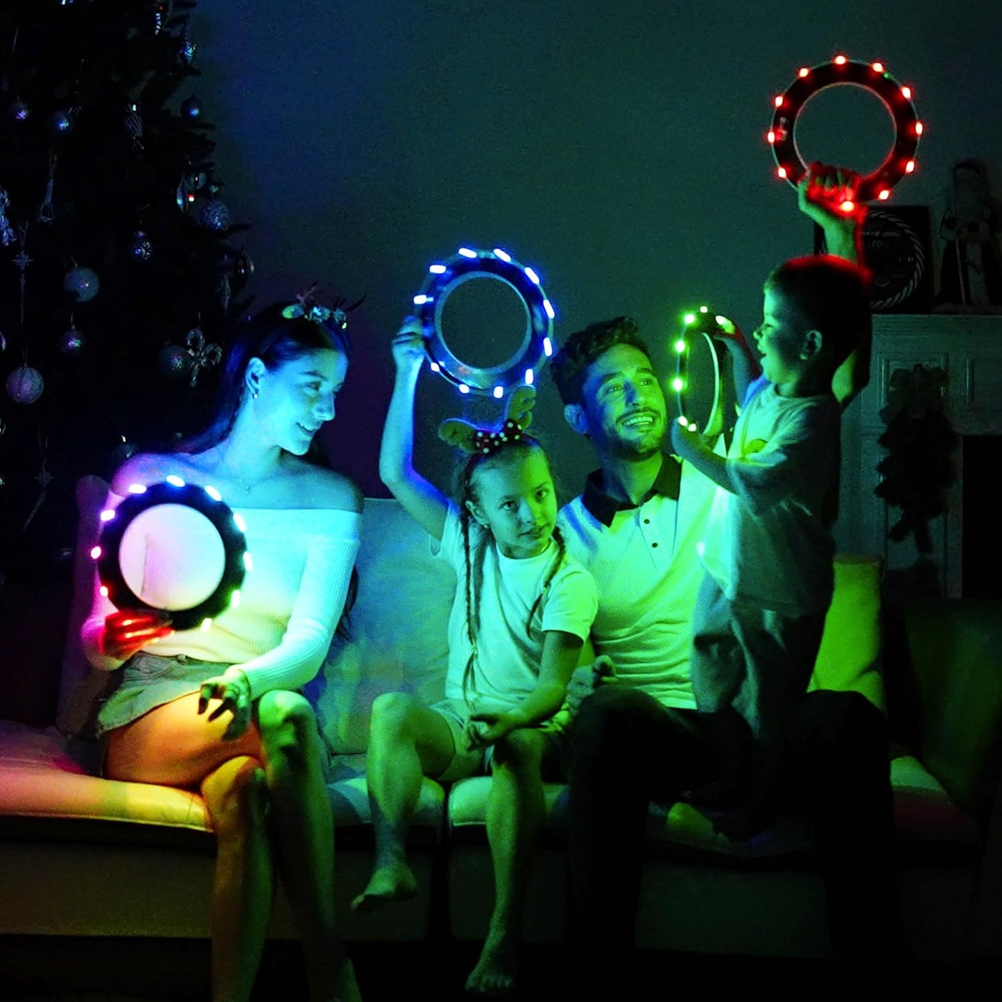 TOSY Flying Ring - 36 RGB Multicolor or 12 Monocolor LEDs, Super Bright, Lost Mode, Auto Light Up, Christmas Stocking Stuffers Gift for Kid/Teen/Boy/Girl, Safe, Waterproof, Pool/Beach/Camping Toy