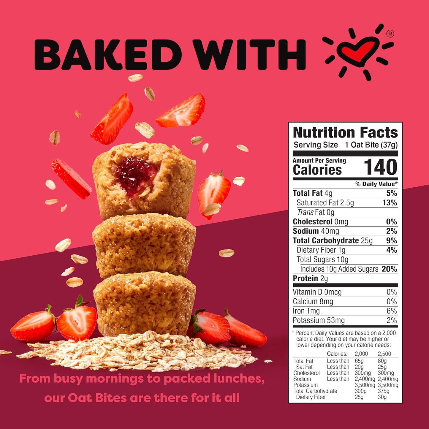 Bobo's Oat Bites Stuff'd Variety Pack (Strawberry, Original Chocolate Chip, and Apple Pie), Pack of 30 (1.3 oz Bites), Gluten Free Whole Grain Rolled Oats