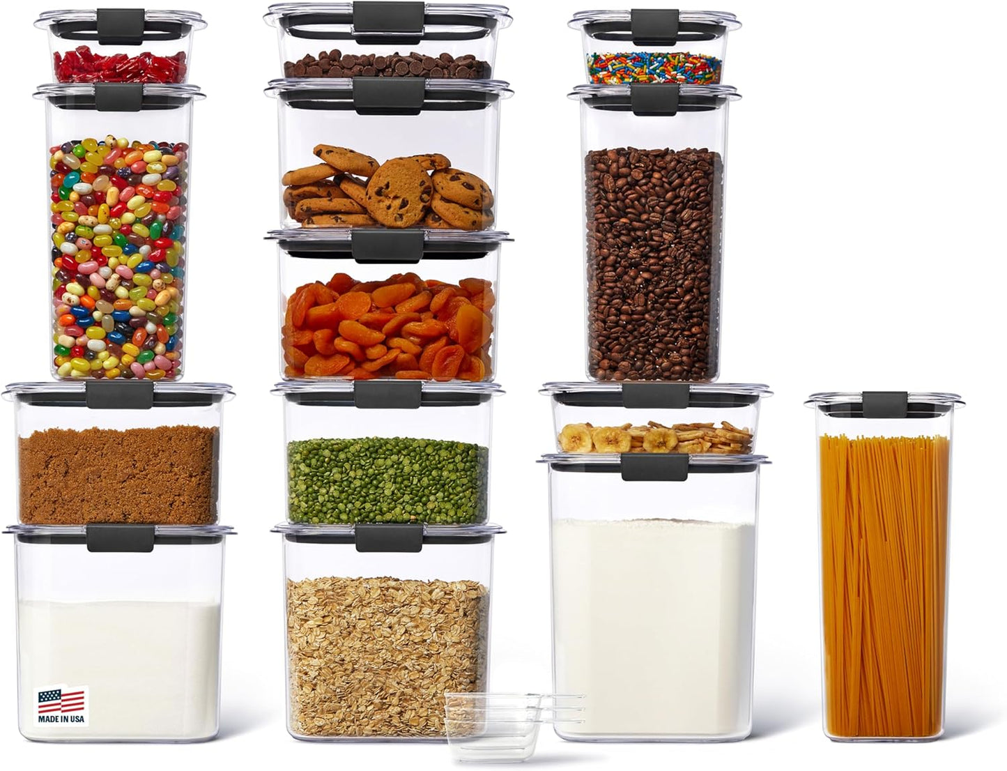 Rubbermaid Brilliance Pantry 10 Piece Set, Clear and Airtight Food and Pantry Storage Containers