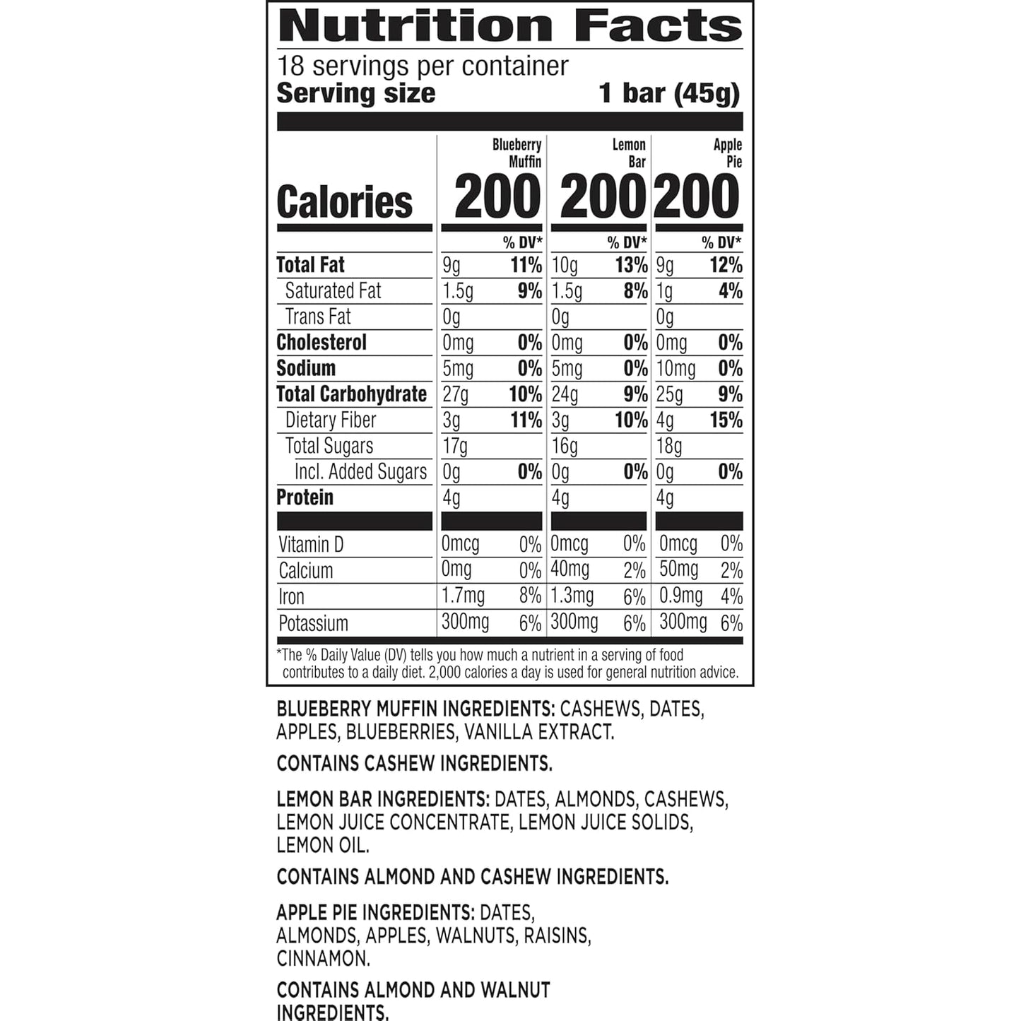 Larabar Fruit and Nut Bars Variety Pack, Gluten Free and Vegan, 28.8 oz, 18 Ct