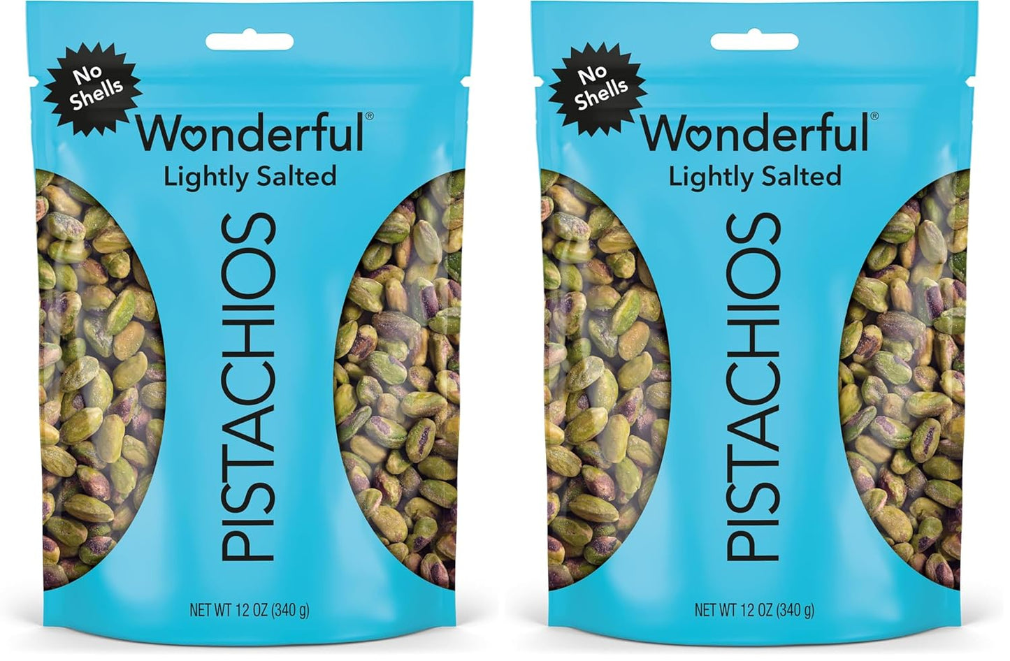 Wonderful Pistachios No Shells, Lightly Salted Nuts, 12 Ounce Resealable Bag, Protein Snacks, Gluten Free, Healthy Snack