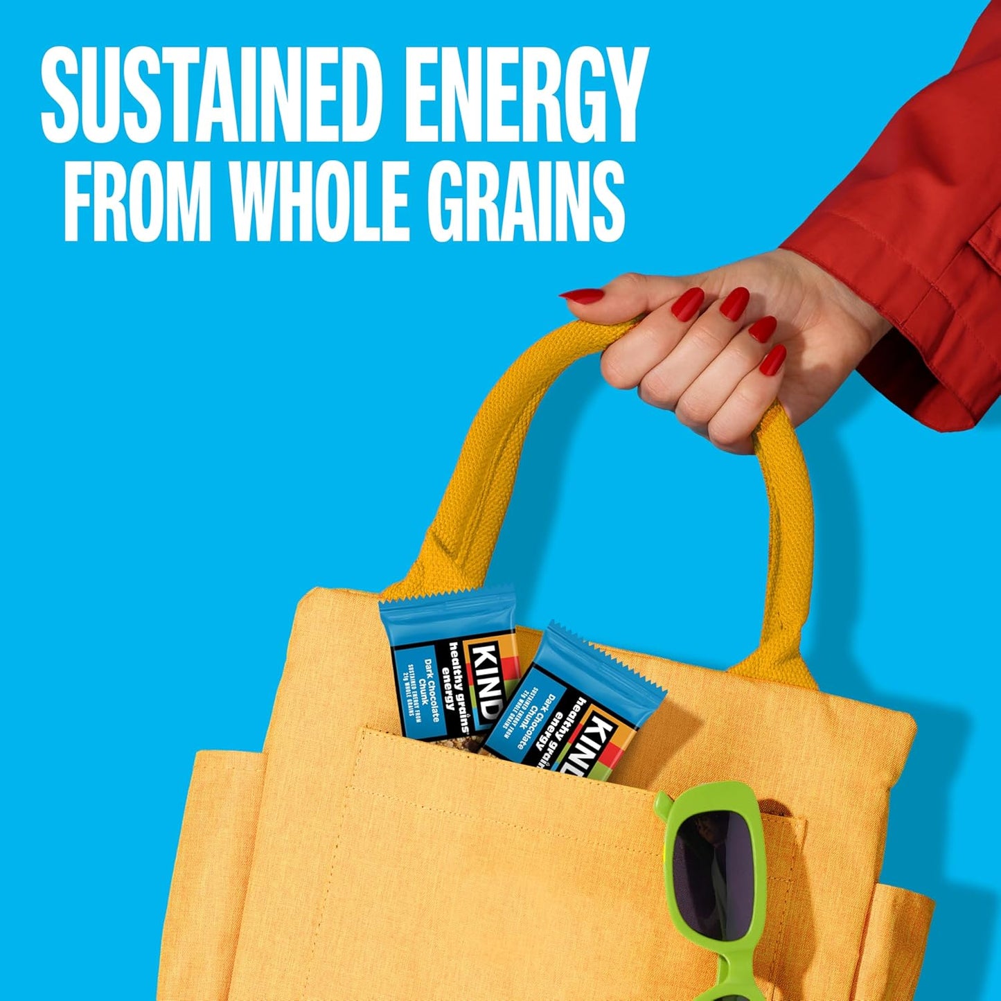 KIND Healthy Grains Energy Bars, Dark Chocolate Chunk, Gluten Free, Healthy Snacks, 21g Whole Grains, 10 Count