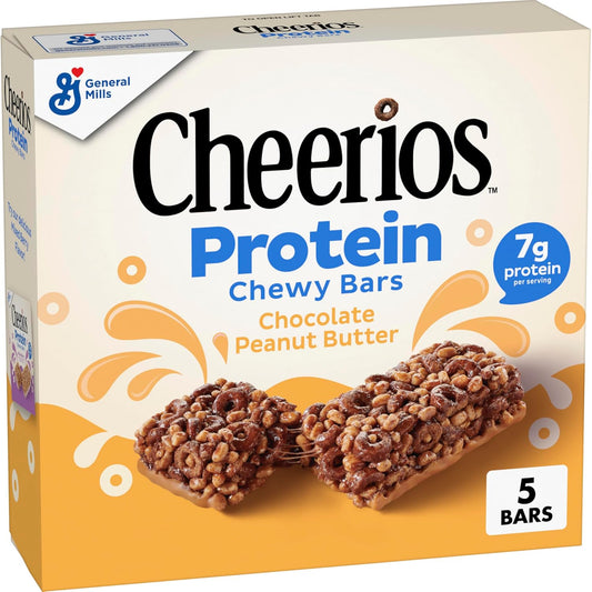 Cheerios Protein Chewy Bars, Snack Bars, Chocolate Peanut Butter, 5 Ct, 6.35 oz