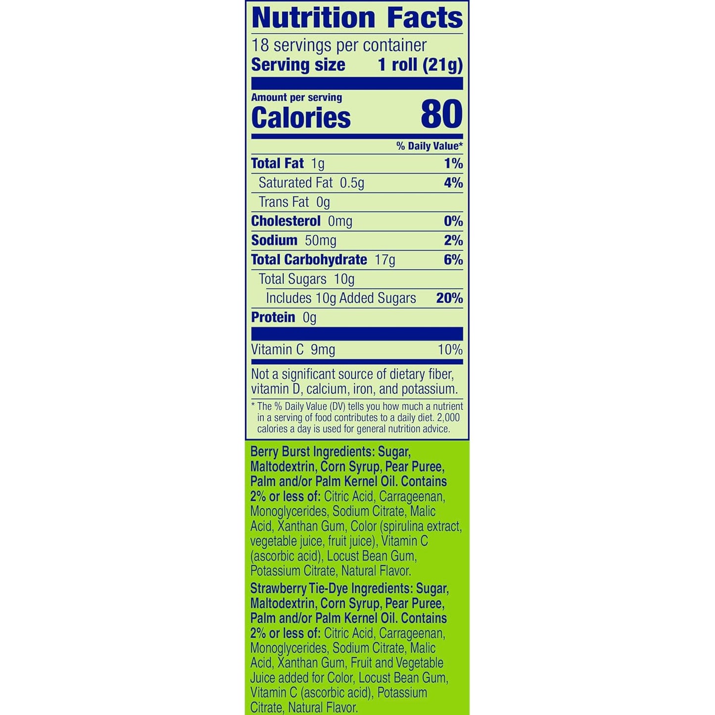 Fruit by the Foot Fruit Flavored Snacks, No Colors from Artificial Sources, Gluten Free, Variety Pack, 18 Ct, 13.5 oz