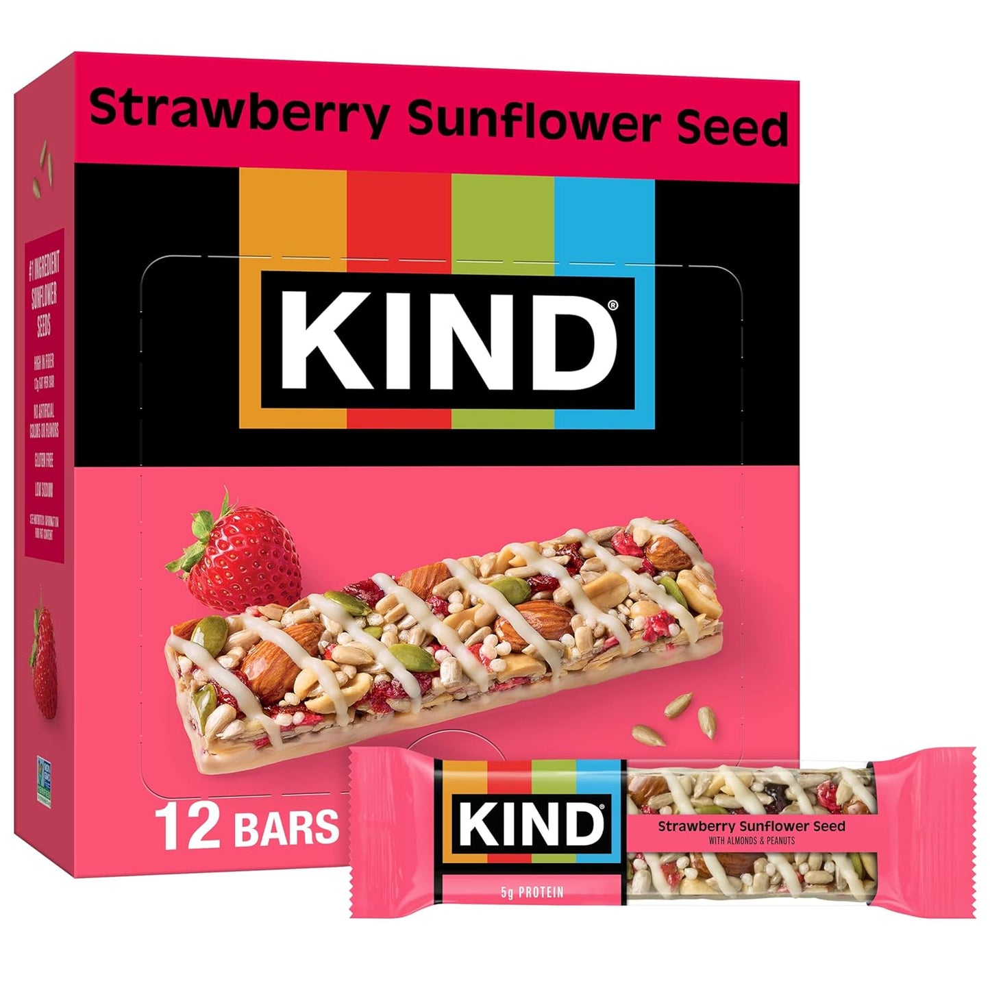 KIND Healthy Snacks Bars, Cranberry Almond, Gluten Free, High Fiber Snacks, 5g Protein, 12 Count
