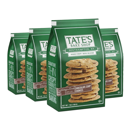 Tate's Bake Shop artisanal chocolate chip cookies, 4-7 oz bags, assorted flavors
