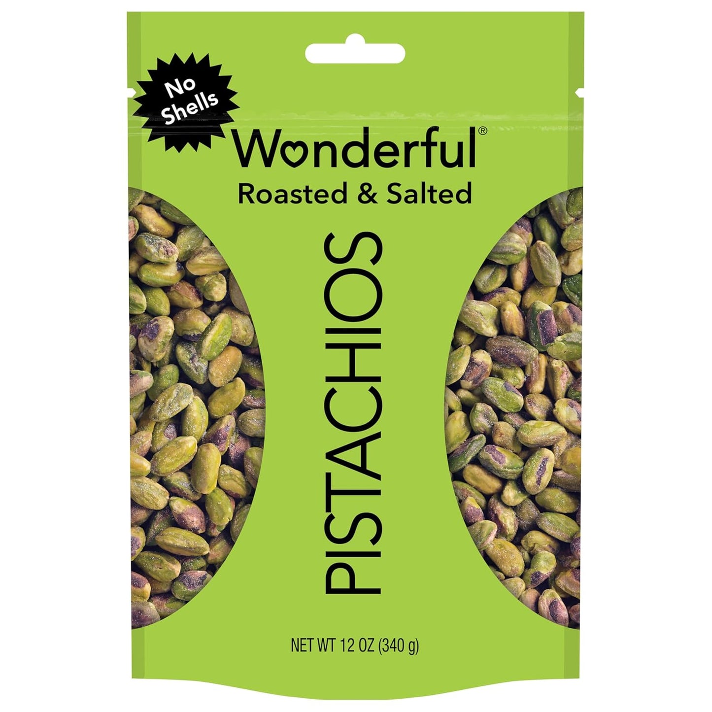 Wonderful Pistachios No Shells, Roasted & Salted Nuts, 24 Ounce Resealable Bag, Protein Snacks, Gluten Free, Healthy Snack