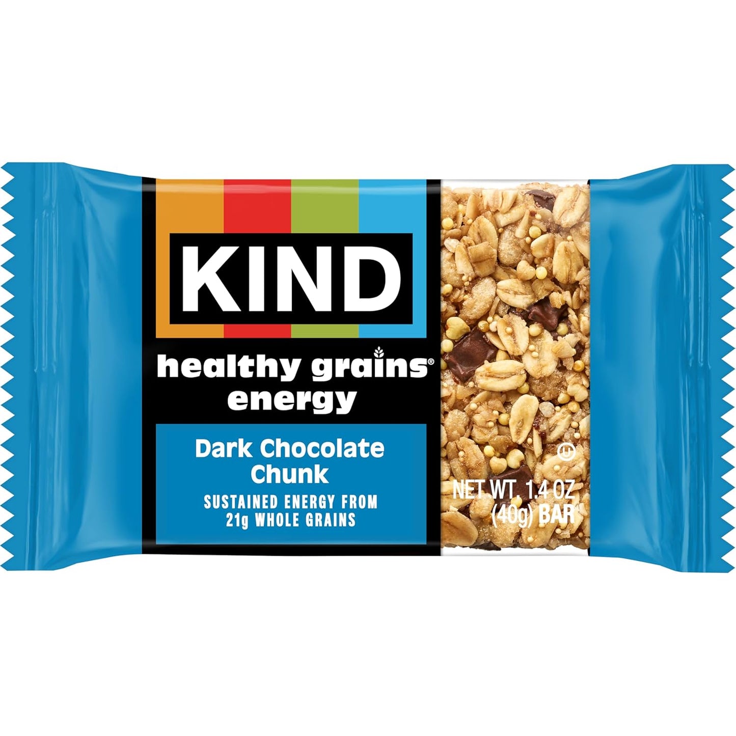 KIND Healthy Grains Energy Bars, Dark Chocolate Chunk, Gluten Free, Healthy Snacks, 21g Whole Grains, 10 Count