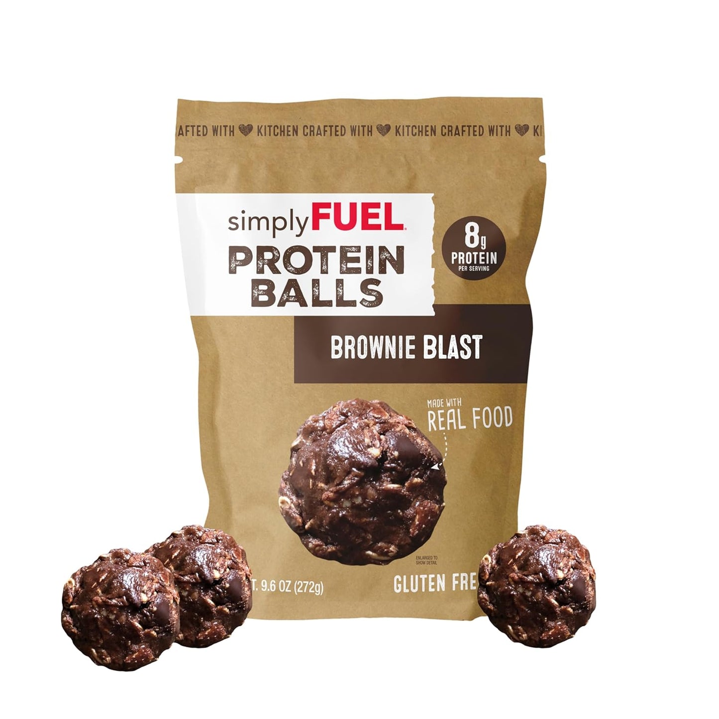simplyFUEL Whole-Food Protein Balls (Peanut Butter Chocolate Coconut Fusion) - 8 g High-Protein, Gluten-Free, Healthy Snack for Adults & Kids - 9.6 oz