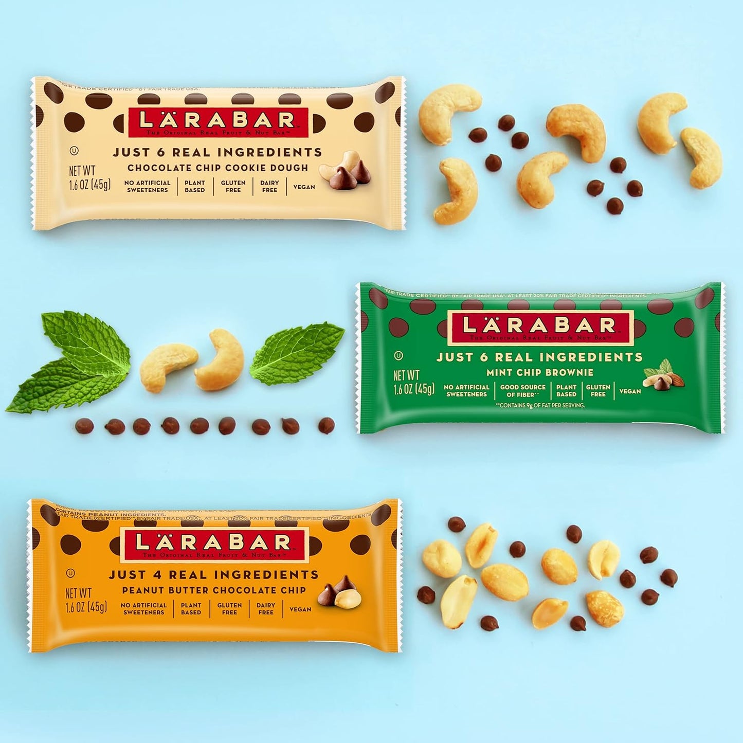 Larabar Peanut Butter Cookie, Fruit and Nut Bars, Gluten Free and Vegan, 16 Ct, 27.2 oz