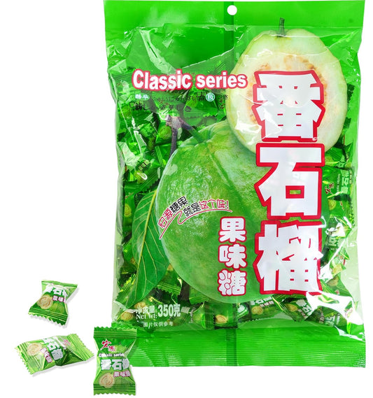 Hongyuan Guava Candy, 12.3 oz (Pack of 1) Asian Fruit Hard Candy, Sweet & Tangy Tropical Flavor, Individually Wrapped for Sharing & Snacking
