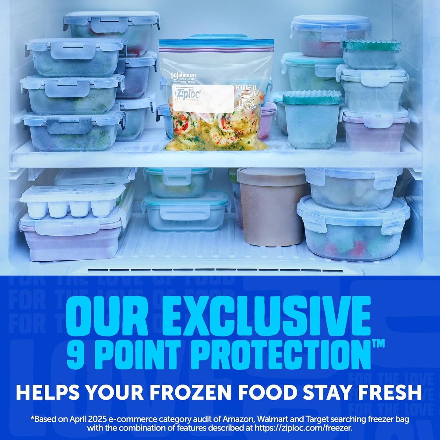Ziploc Two Gallon Food Storage Freezer Bags, 30ct Total, Easy Open and Close, 10 Count, Pack of 3 (Packaging May Vary)