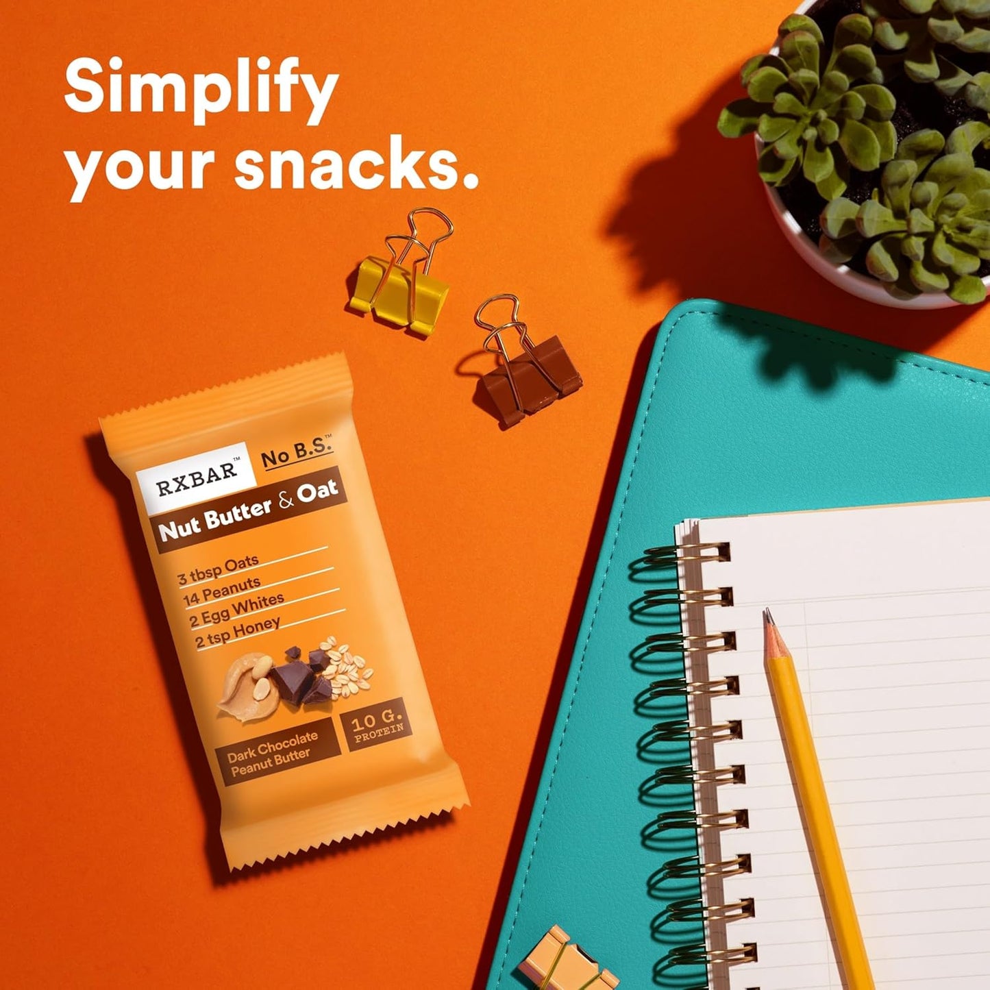 RXBAR Nut Butter and Oat Protein Bars, Protein Snacks, Snack Bars, Dark Chocolate Peanut Butter, 23.2oz Box (12 Count)