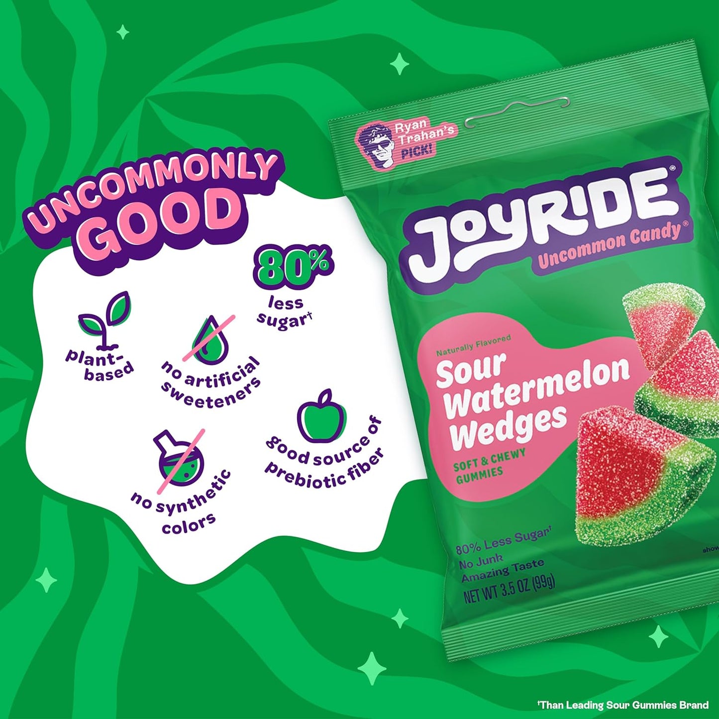 JOYRIDE Fan Favorite Variety 6 Pack - Blue Raspberry Strips, Cherry Berry Ropes, Watermelon Wedges, Low Calorie Gummy Candy, Low Sugar, Dye Free (6 Items)