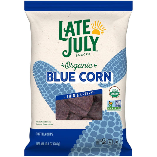 Late July Blue Corn Organic Tortilla Chips, 10.1 Oz Bag