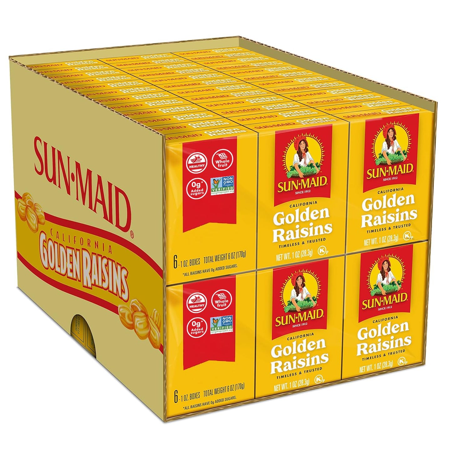 Sun-Maid California Golden Raisins - 12 oz Sharing-Size Box - Dried Fruit Snacks, Back to School Lunches, and Natural Sweeteners