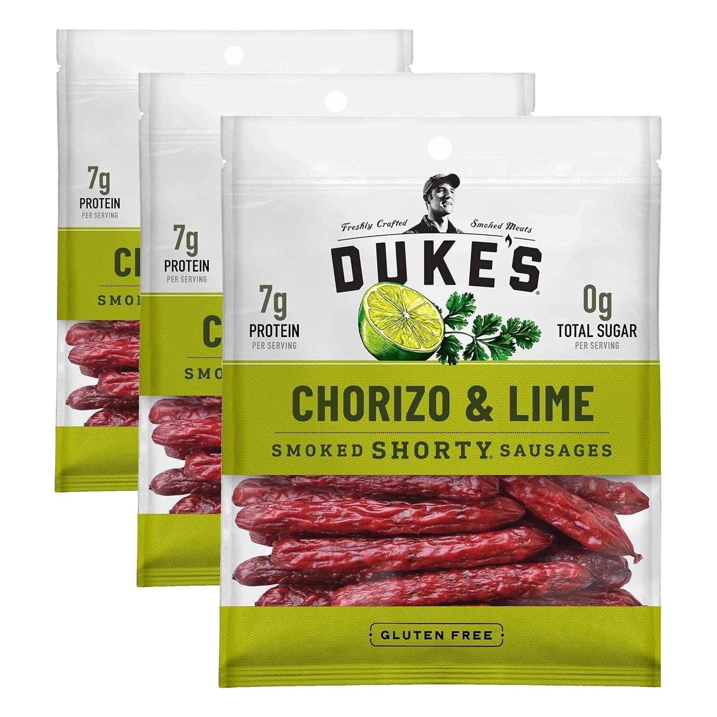Duke's Pork Chorizo & Lime Smoked Shorty Sausages, 7g Protein Per Serving, 5 oz.