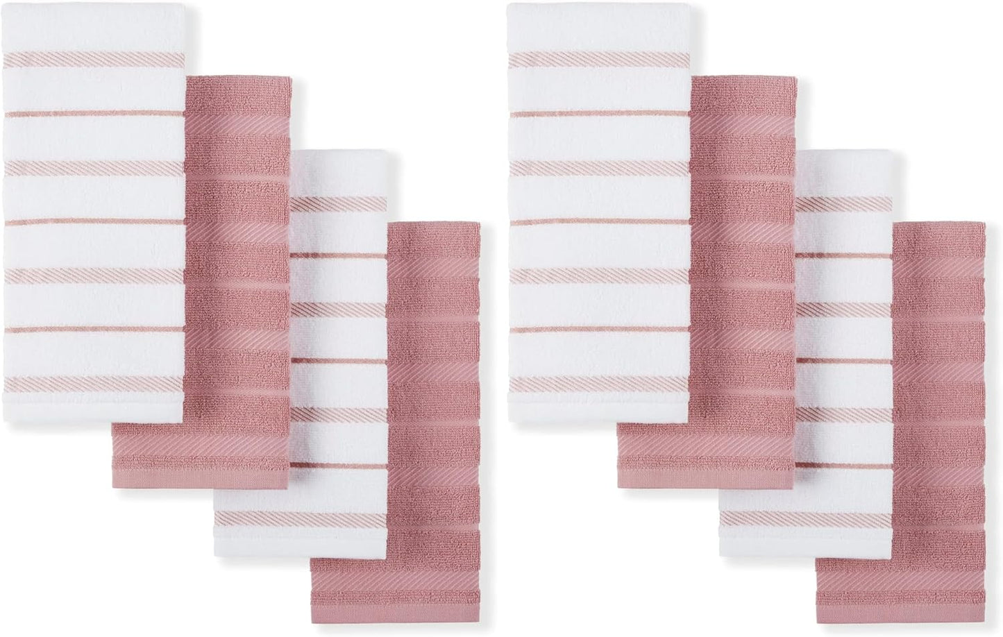 KitchenAid Albany Kitchen Towel 4-Pack Set, Milkshake Tan/White, 16"x26"
